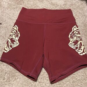 Women's Maroon Graphic Shorts
